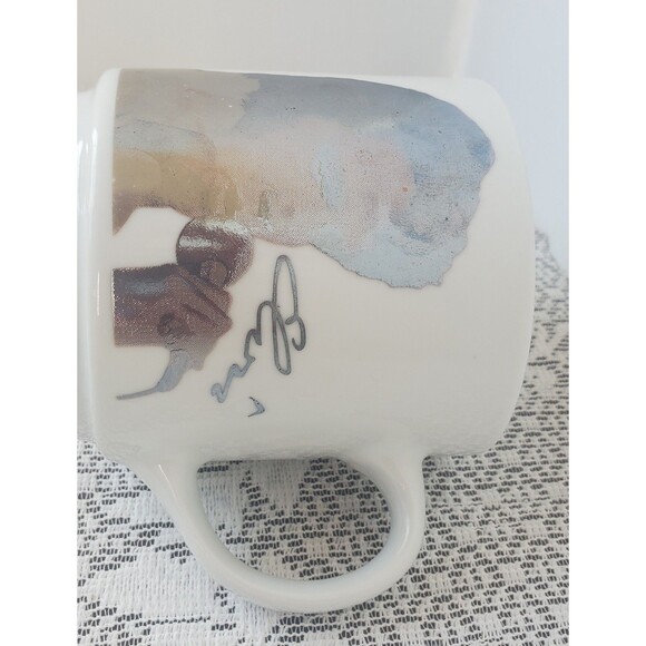 Elvis Presley Coffee Mug Tea Cup Holographic Silhouette Silver White 3.25" - Picture 10 of 10